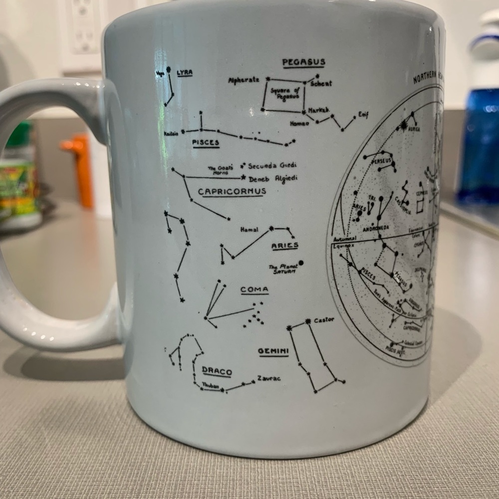 White constellation mug
